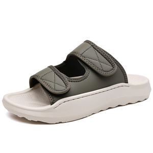 Gray Thick Soled Slide <b>Sandals</b> For Men 2508 Casual Beach Wear - Product Image 5