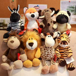 Peluches d'animaux de la jungle en dessin animé, jouets en peluche d'animaux sauvages du zoo pour enfants, cadeaux - Product Image 5