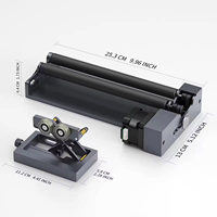 Module rotatif pour machine de gravure laser WAINLUX, équipé d'une roue rotative, utilisé pour la gravure d'objets ronds et irréguliers.