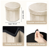 Meubles de salon tissu lin cuir pliable jouet repose-pieds pliable banc boîte de rangement tabourets pouf