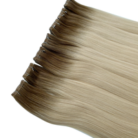 Doble dibujado 100% Virgen Remy Cutícula alineada Extensiones de cabello humano ruso Cabello Humano Rusas Extensiones de cabello con cinta invisible