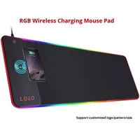 Tapis de souris sans fil lumineux RGB extra large 15W, personnalisé, rectangulaire, en tissu, pour clavier de jeu, épaisseur 4 mm, en stock