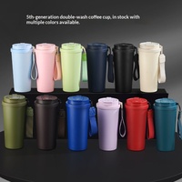 Mug de voiture isotherme en acier inoxydable de 5e génération avec sangle portable et paille, impression personnalisée, isolation thermique 12-24h