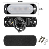 DXZ OEM 12V/24V 12W 4 LED Weiß + Gelb Wasserdicht CE-Zertifiziert Notfall-Beacon-Stroboskop-Lichtleiste Universell Passend 1 Jahr Garantie