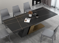 Ensemble de Table à manger et chaise, Design nordique moderne, 4 places, 6 chaises, en plastique extensible, blanc