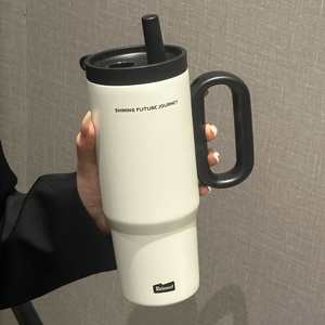 Vaso Térmico de Viaje de Acero Inoxidable con Asa de Macaron, 720ml (24oz), con Tapa y Popote Antideslizante, Colores Pastel, OEM ODM - Product Image 5