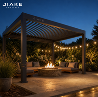 Jiake 6063-T5 Aluminium-Pergola mit Motorisiertem Lamellendach für Feuerstelle Lounge Garten Terrasse Outdoor-Pavillon