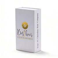 Boîtes d'emballage pour extensions de cheveux en perruque blanche mate haut de gamme, boîte cadeau en carton rigide, boîte pour vêtements de perruque, insert en satin