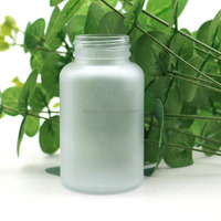 Pot à pilules pharmaceutique en verre transparent de 4oz 120ml Bouteille de médicament en verre à capsule ronde pour supplément sain avec bouchon à vis en métal
