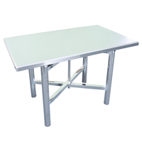 Tables à manger rectangulaires en acier inoxydable pour table à pieds pliante détachable robuste pour voyage intérieur/extérieur utilisation hôtel restaurant