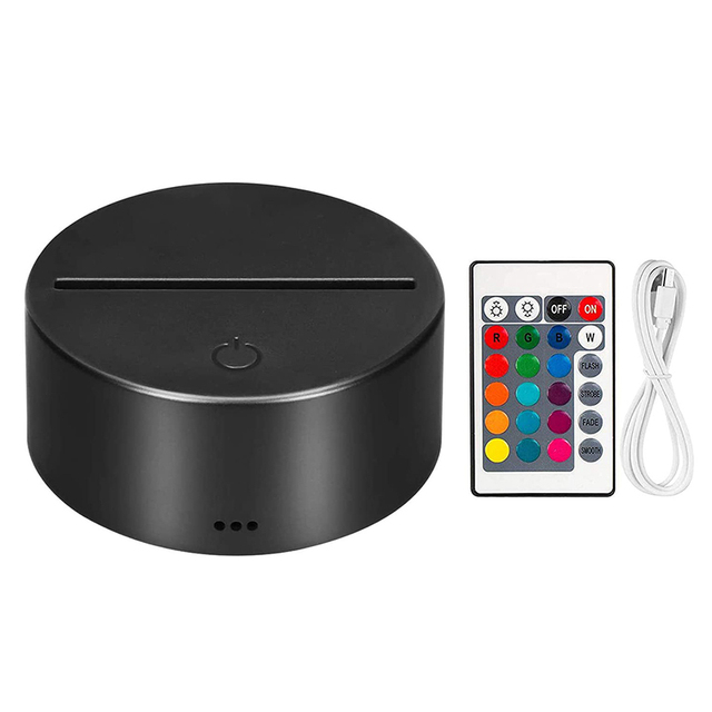 16-Color Touch Control Mini Minimalist 3D LED Night Light Lamp ABS Base Bedroom/Child Room Plug-In Dimmable Battery Included