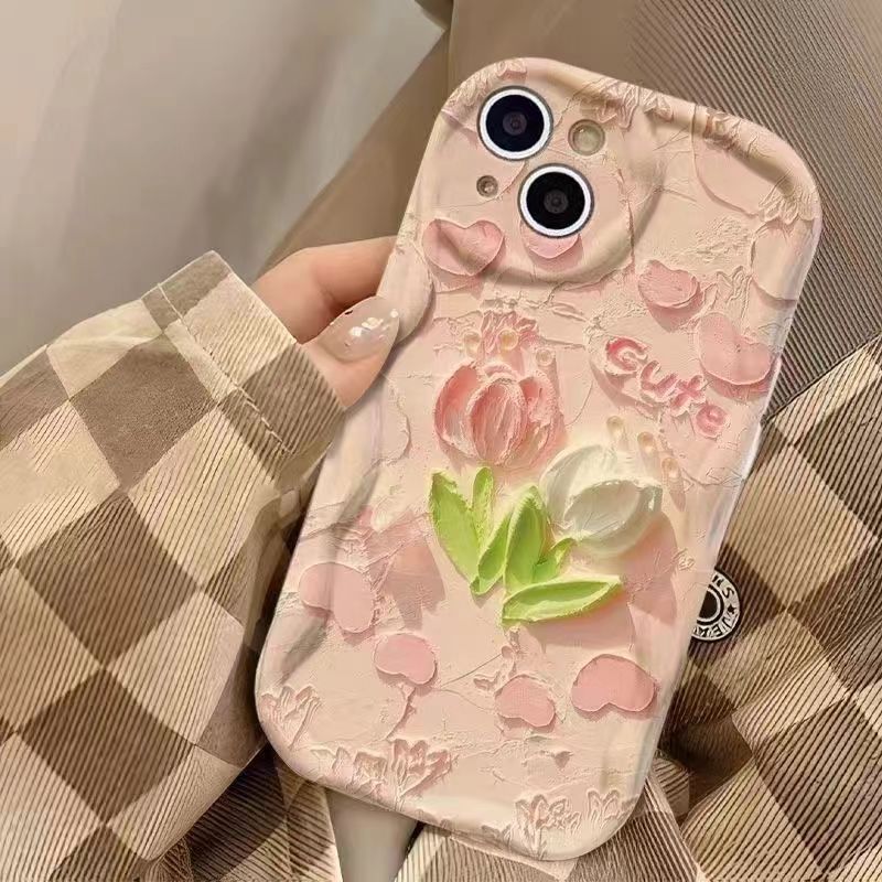 Pink Tulip [Antique White Cream Pattern Shell]