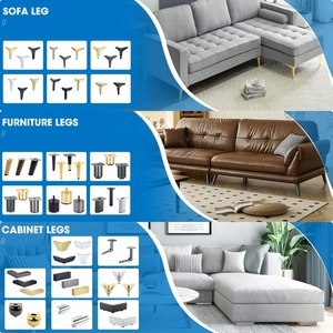 Tối Giản L-Hình Đồ Nội Thất Chân Trái Hoặc Phải Sofa Phụ Kiện Súng Vàng Đen Kim Loại Sắt Chân Cho TV Tủ Bàn Cà Phê Giường - Product Image 6