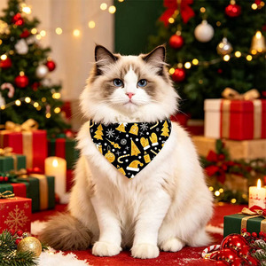 Yisi Christmas Pet Bibs Triangular <b>Scarf</b> Washable For Cats <b>Dogs</b> Winter Holiday Outfit - Product Image 2