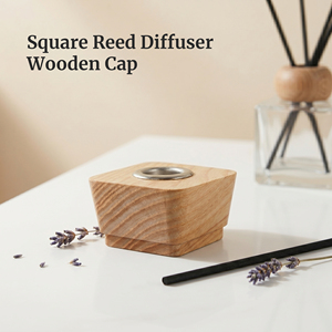 Vietnam WeWood Square <b>Reed</b> <b>Diffuser</b> Wooden Cap Ash Wood Aroma Bottle Lid Timber Fragrance Closure Cube Top - Product Image 1