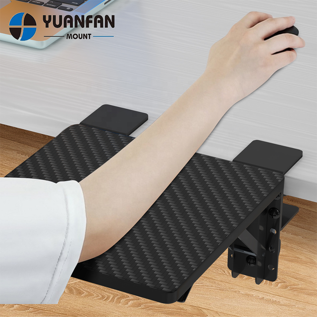 DSF3 Ergonomics Desk Extender Tray Clamp on Table Mount Arm Wrist Rest Shelf 90° Foldable Computer Arm Rest for Desk