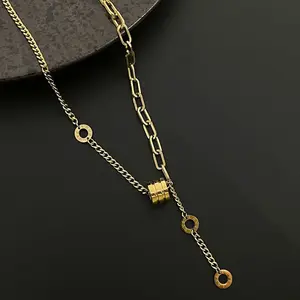Collier plaqué or à la mode en acier inoxydable femme Version coréenne titane acier clavicule chaîne collier bijoux