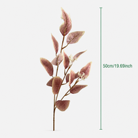 Vente en gros de tiges de fleurs artificielles en soie d'eucalyptus, décorations réalistes pour la maison, les mariages, les fêtes, les tables, la décoration d'automne, verdure en vrac