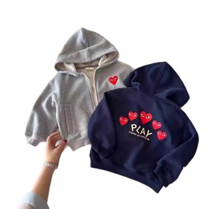 Felpa <span class=keywords><strong>con</strong></span> Cappuccio in Cotone per Bambini Stile Coreano, Cardigan <span class=keywords><strong>con</strong></span> <span class=keywords><strong>Zip</strong></span> a Forma di Cuore per Ragazzi e Ragazze - Product Image 5
