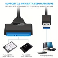 Cable Convertidor de 30 cm de SATA a USB 3.0 de 22 Pines para Unidades SATA de 2.5 Pulgadas, Adaptador de Disco Duro Externo, Cable de SATA a USB 3.0