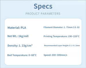 Matte <b>PLA</b> Filament 1.75mm 200C Printing Temperature 3D Printer China Manufacturer - Product Image 6