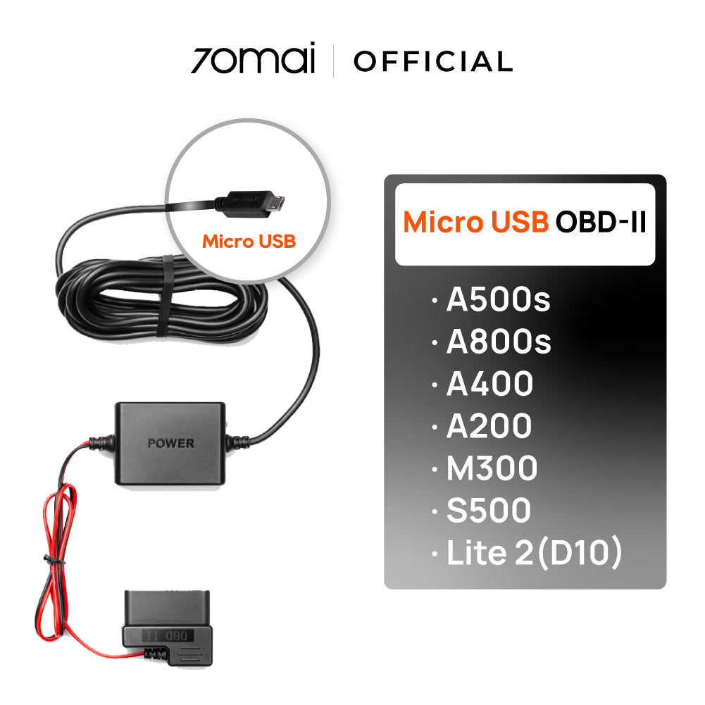 70mai OBD-II Hardwire Kit - Compatible with 70mai Dash Cams