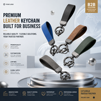 Porte-clés en cuir véritable durable de marque, impression offset, porte-clés en cuir personnalisés, porte-clés de voiture vierges de luxe pour cadeaux d'affaires
