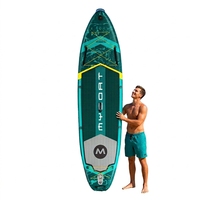 Planche à pagaie gonflable multi-usage 3,1-4 m en EVA/PVC, planche SUP portable pour le surf, la pêche, le kayak, les sports nautiques en plein air