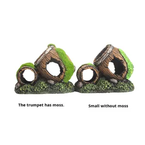 Decoración para Peceras, Musgo de Resina, Escondite para Acuarios, Cueva, Casa para Camarones, Nido para Cíclidos, Barril de Vino Hueco - Product Image 3