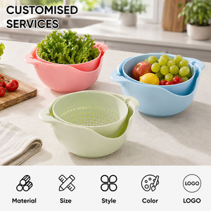 Passoire manuelle double couche en PP de qualité alimentaire, multifonctionnelle pour légumes et fruits, à mailles fines, écologique, pour cuisine professionnelle - Product Image 2