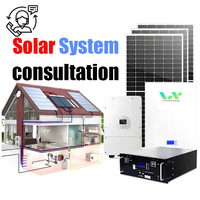 Kit sistem energi surya rumah, 5kW 8KW 10KW hibrida On-Off Grid sistem surya untuk penggunaan di rumah Set lengkap sistem PV