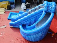 Toboggan aquatique gonflable avec tire-bouchon, structure de jeu gonflable, château gonflable, parcours de divertissement, pour événements promotionnels, fêtes et activités commerciales, avec zone d'escalade