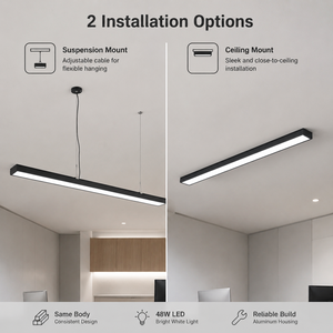 Lámpara de Techo LED Moderna de 150cm 48W Blanca, Diseño Lineal de ABS, PP y Acrílico para Comedor Interior, Colgante y de Montaje en Superficie - Product Image 3
