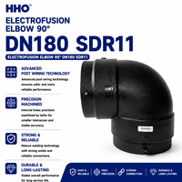 Coudes électrofusionnables à 90 degrés en PEHD PE100 SDR11 DN180 lisses, résistants aux produits chimiques, de haute qualité, vente chaude, directement de l'usine, pour pipelines