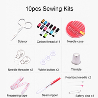 Petit kit de couture de voyage en cuir de haute qualité avec étui pour adultes débutants à la maison Vente en gros