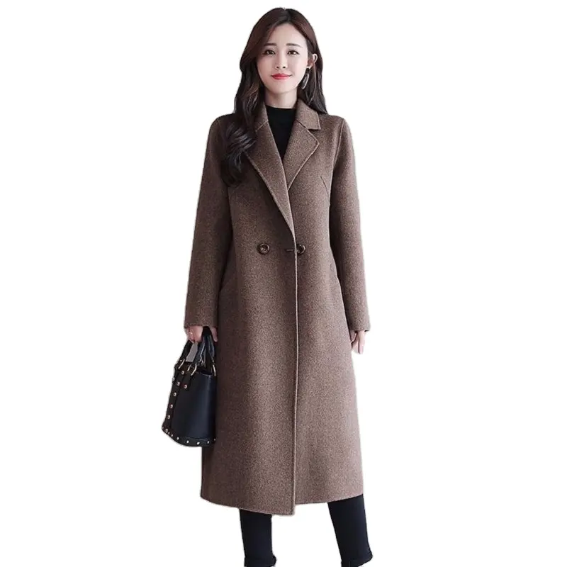 Winter mid-length woolen coat women's 2022 new Korean version loose and casual temperament thin woolen coat