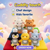 Pasokan Grosir Pabrik Mainan Hewan Koki Bulu Halus 24cm Boneka Lucu Celemek Sherpa Hadiah Hadiah Permainan Mesin Cakar Karnaval Arcade