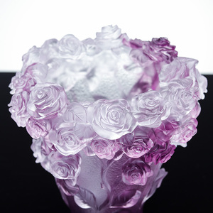 Piccolo ponte fatto a mano design creativi <span class=keywords><strong>per</strong></span> la casa di lusso <span class=keywords><strong>vaso</strong></span> di cristallo in rilievo <span class=keywords><strong>rosa</strong></span> camelia fiore oggetti in vetro <span class=keywords><strong>vaso</strong></span> di Liuli - Product Image 4