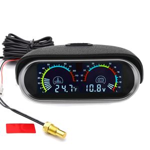 Nouveau Compteur Horizontal LCD Deux-en-Un Coloré de Température de l'Eau et de Tension Modèle ZC-241018-79 pour Camions et Véhicules - Product Image 1