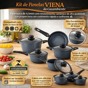 Modern 9-Piece Ceramic Non-Stick Cookware Set Navy Blue Pots <b>Pans</b> Glass <b>Lids</b> Plastic Handles Induction Compatible - Product Image 6