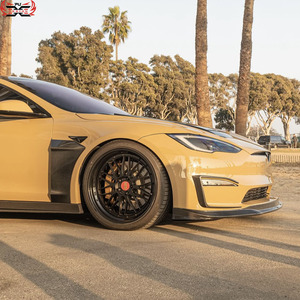 Kit carrozzeria in fibra di carbonio a secco per <span class=keywords><strong>Tesla</strong></span> modello <span class=keywords><strong>S</strong></span> 2022 2023 2024 minigonne laterali con labbro anteriore diffusore posteriore Spoiler posteriore canard cofano anteriore - Product Image 3