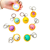 WEINO Pendentif Squishy Xiaolongbao en TPR à Remontée Lente, Porte-clés Anti-stress, Jouet à Presser Nouveauté 14+