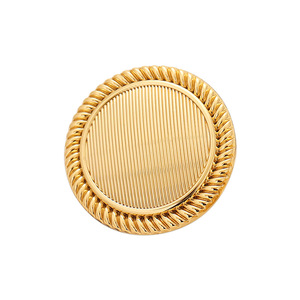 Classici bottoni in metallo a righe semplici in lega con bottoni a mano - Product Image 1