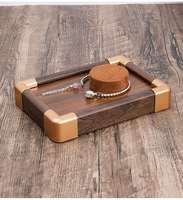 Plateau de présentation Fadeli en bois de noyer coloré, luxueux et léger, pour bijoux, montres, bracelets et cordons FDL00086-1