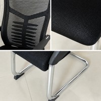 Chaise de bureau ergonomique moderne en maille avec base fixe arquée pour bureau de direction, bureau à domicile et salle d'étude