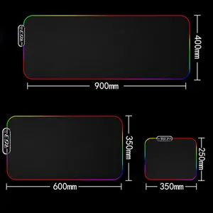 Cetakan Gaya Warna Hitam Penerangan USB RGB LED Glowing Mouse Pad Gaming Besar