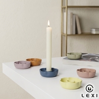 Ensemble de bougeoirs en céramique mate de style nordique, base de bougeoir conique en forme de fleur colorée pour centre de table et décoration de fête