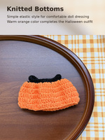 Tenue de remplacement mignonne pour poupée en coton de 10 cm, costume de citrouille au crochet et chapeau de sorcière, pour Halloween, vente en gros