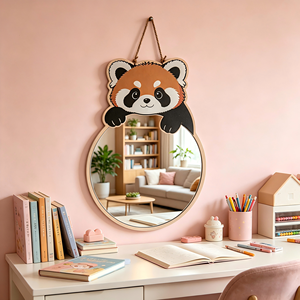Specchio <span class=keywords><strong>da</strong></span> Parete in Legno con Cartoni Animati, Decorazione <span class=keywords><strong>da</strong></span> Appendere per <span class=keywords><strong>Cameretta</strong></span> Bambini, Specchio Acrilico ad Alta Definizione - Product Image 5