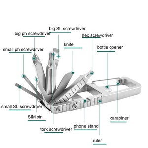 Hot bán EDC đa-công cụ Túi Keychain với đa chức năng tuốc nơ vít và Carabiner cho hộ gia đình ngoài trời - Product Image 1